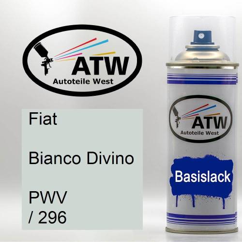 Fiat, Bianco Divino, PWV / 296: 400ml Sprühdose, von ATW Autoteile West.